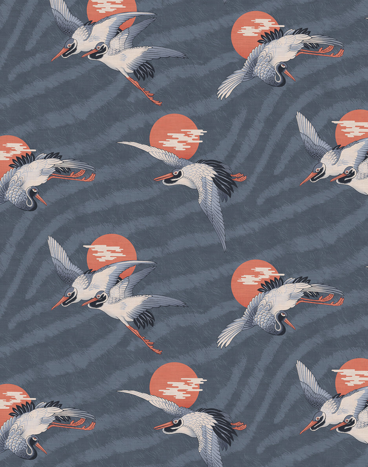 Sunset Dreams Grasscloth, Negroni Blu