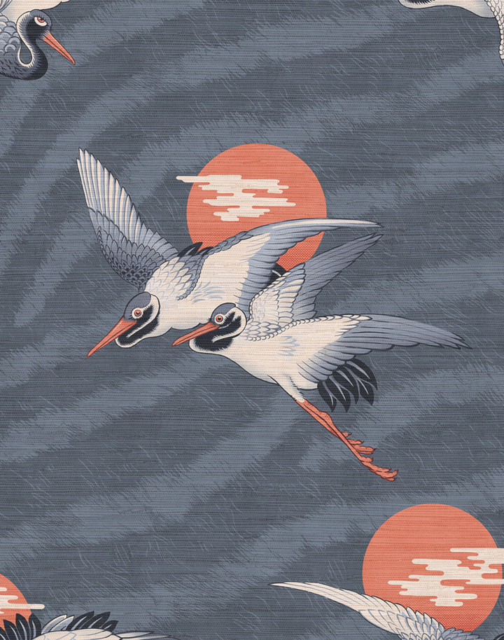 Sunset Dreams Grasscloth, Negroni Blu