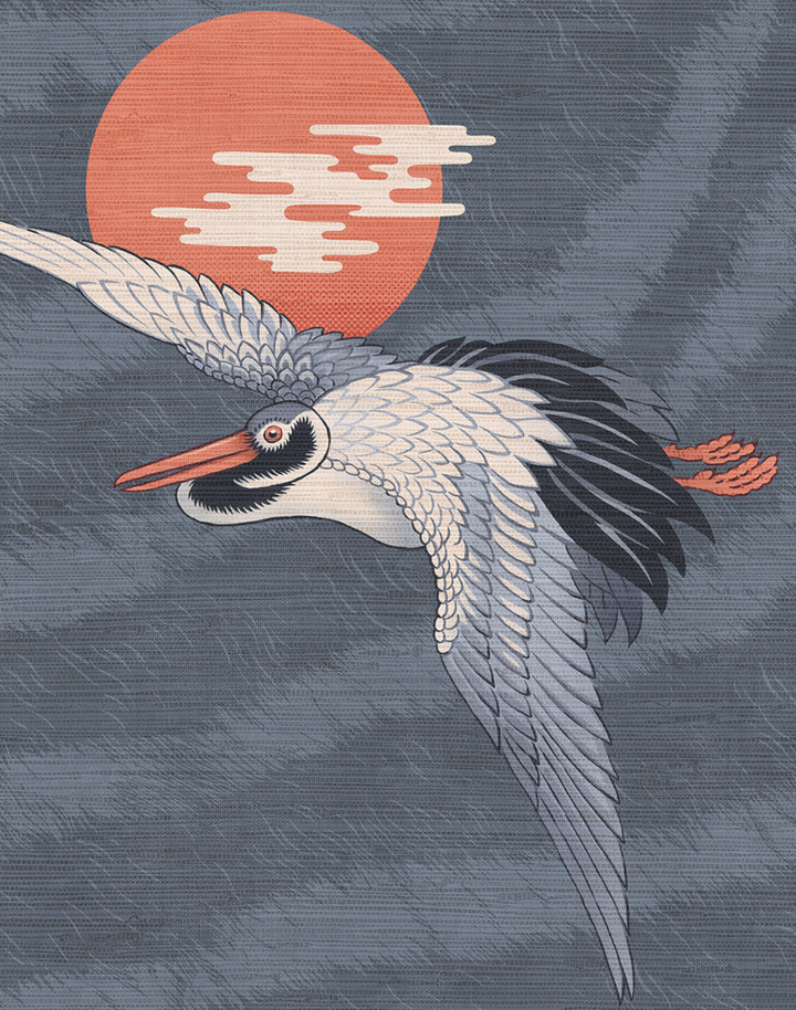 Sunset Dreams Grasscloth, Negroni Blu
