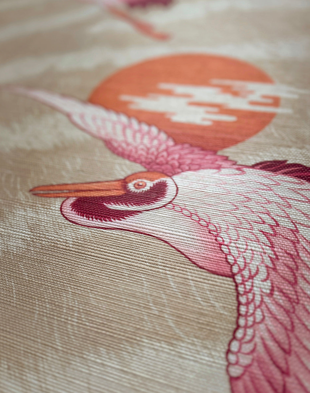 Sunset Dreams Grasscloth, Orange Spritz
