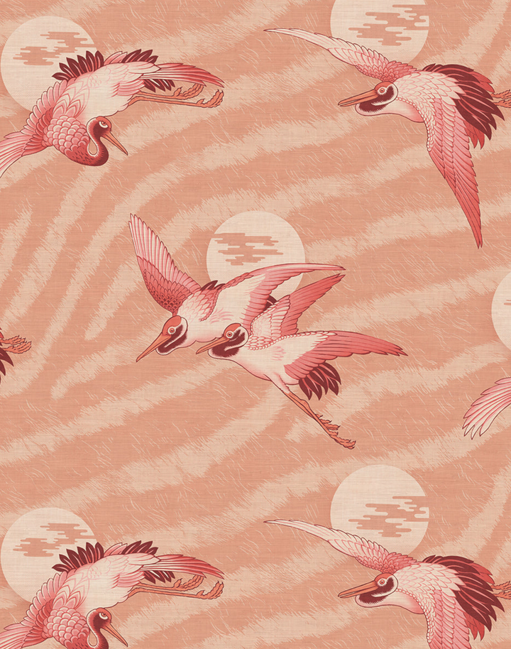 Sunset Dreams Grasscloth, Peach Paloma
