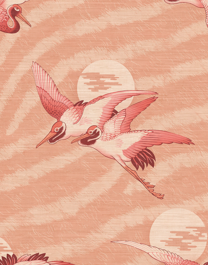 Sunset Dreams Grasscloth, Peach Paloma
