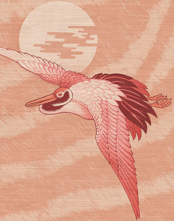 Sunset Dreams Grasscloth, Peach Paloma