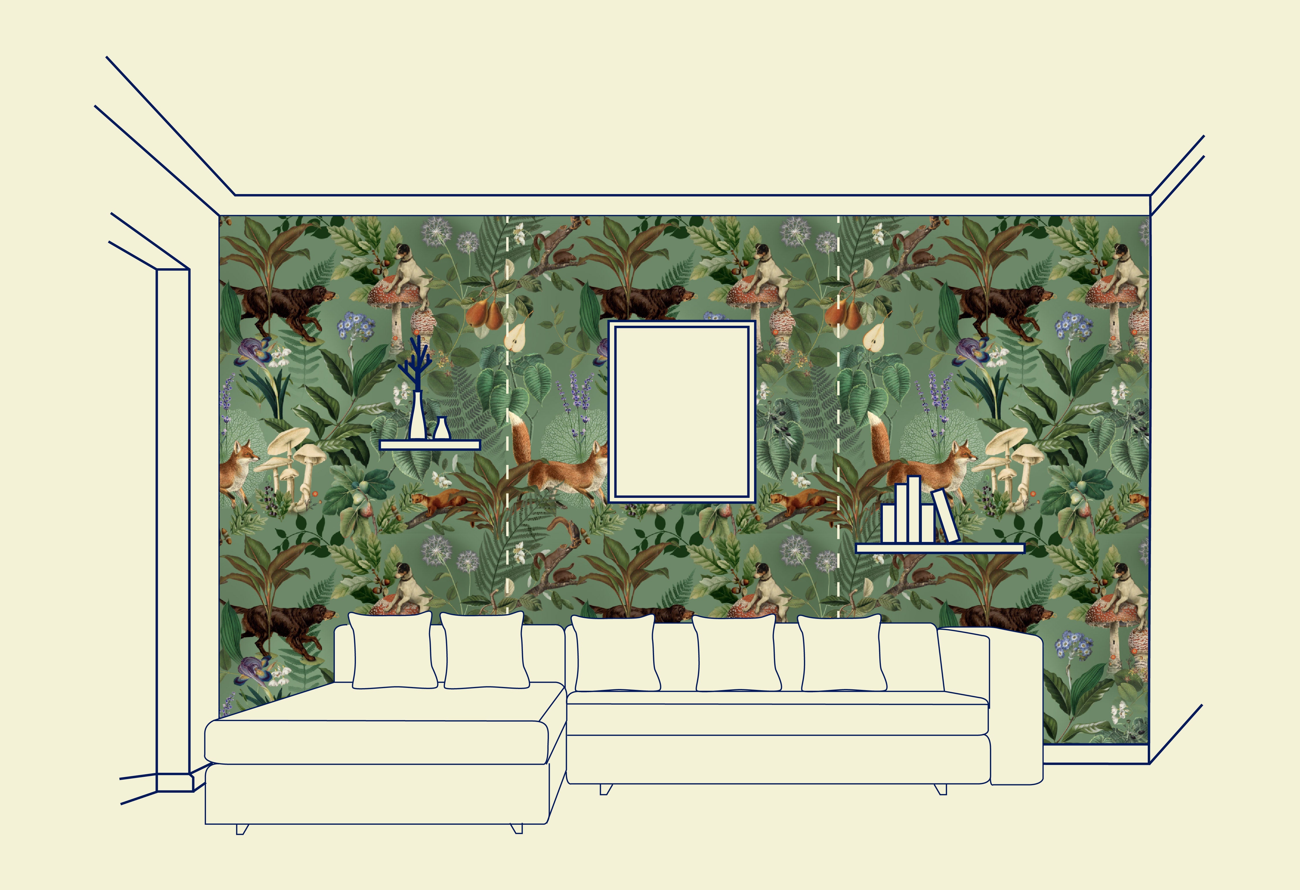 The Forest, Dark Green Wallfabric – The Pattern Collective