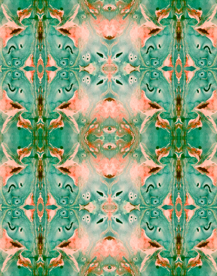 Teal Damask