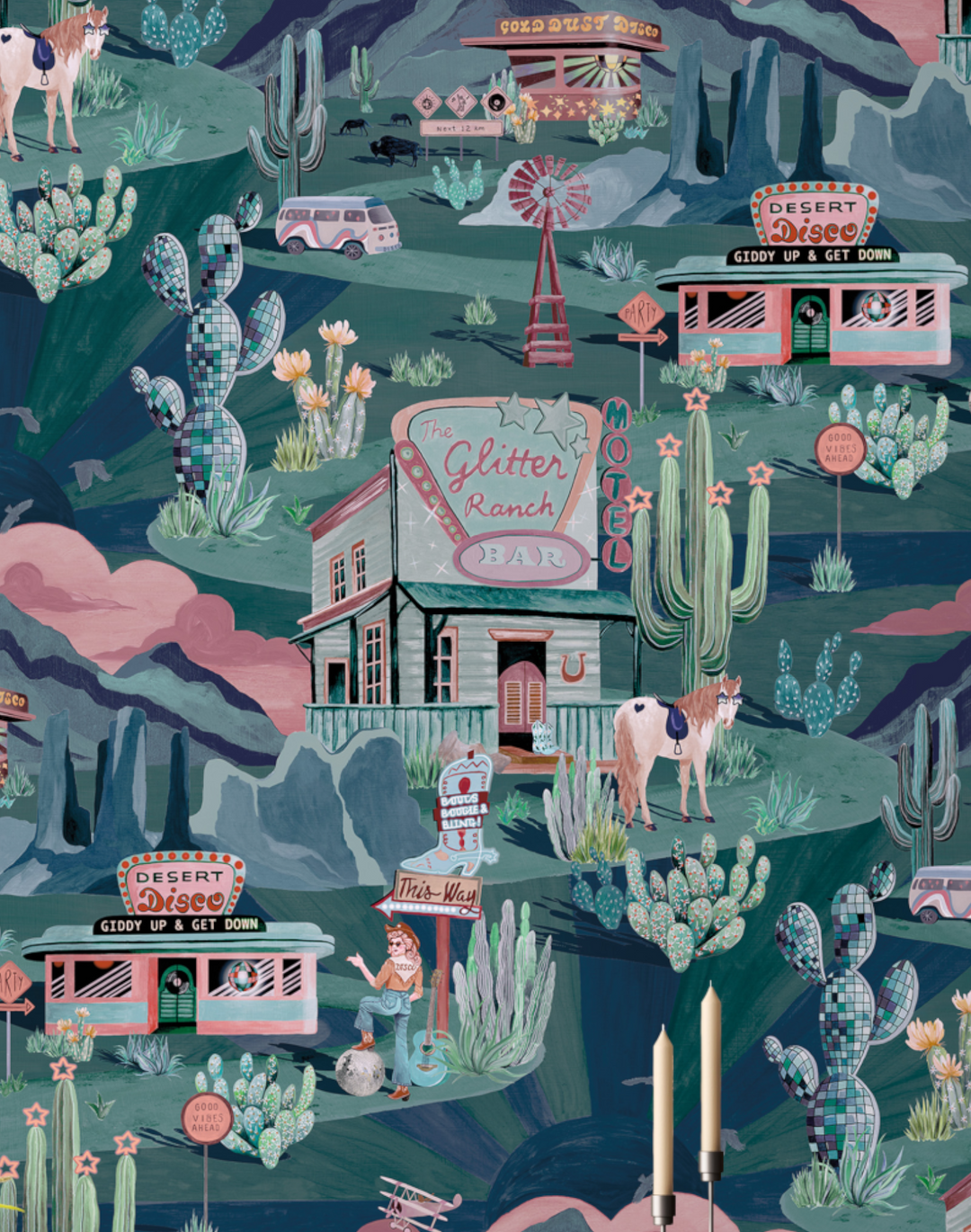 THE GLITTER RANCH, GUNMETAL GREEN