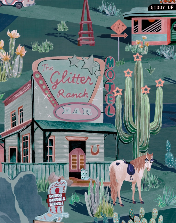 THE GLITTER RANCH, GUNMETAL GREEN