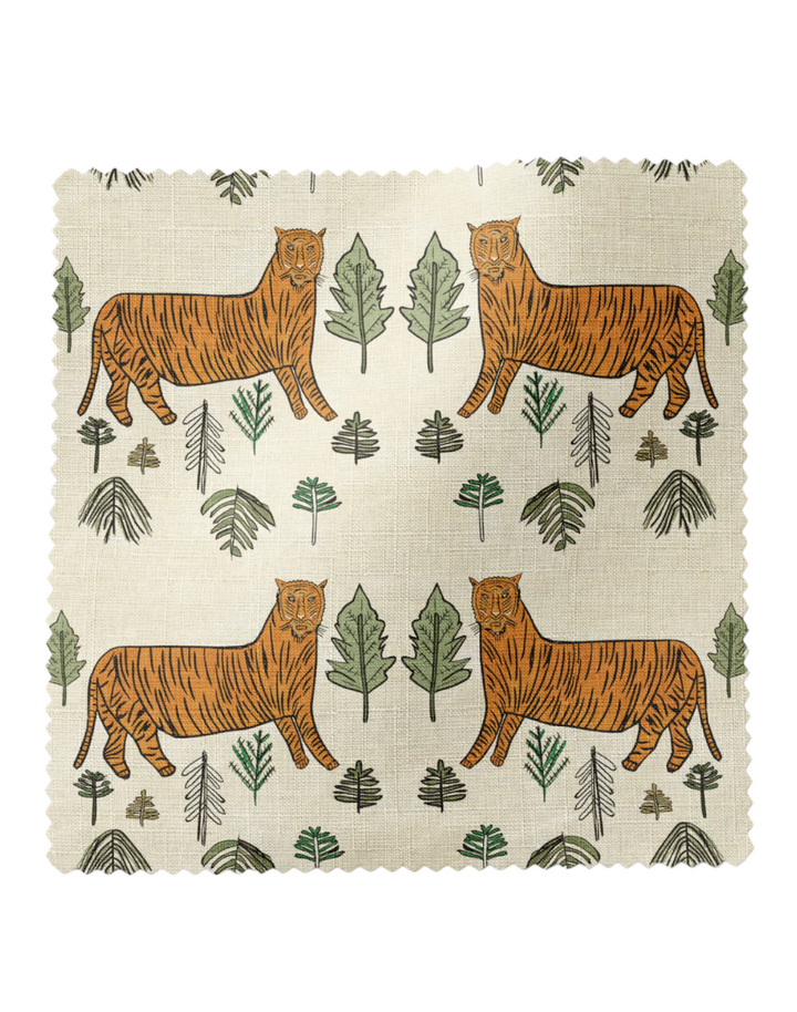Tiger Tiger, Jasper - Linen Fabric