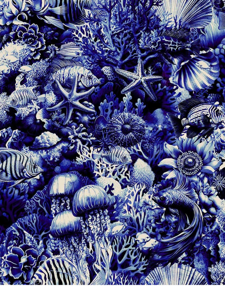 Treasures of the Sea, Monotone Blue