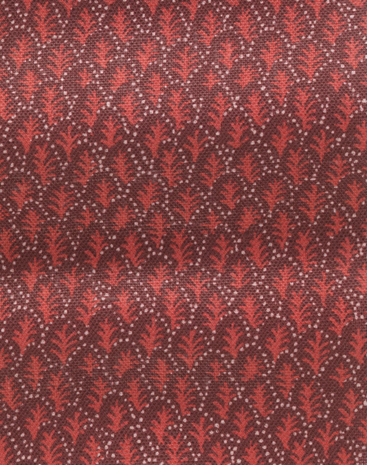 Trees II, Crimson - Linen Fabric