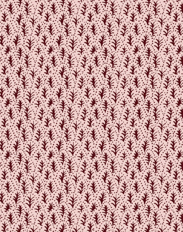 Trees I, Rose Crimson - Linen Fabric