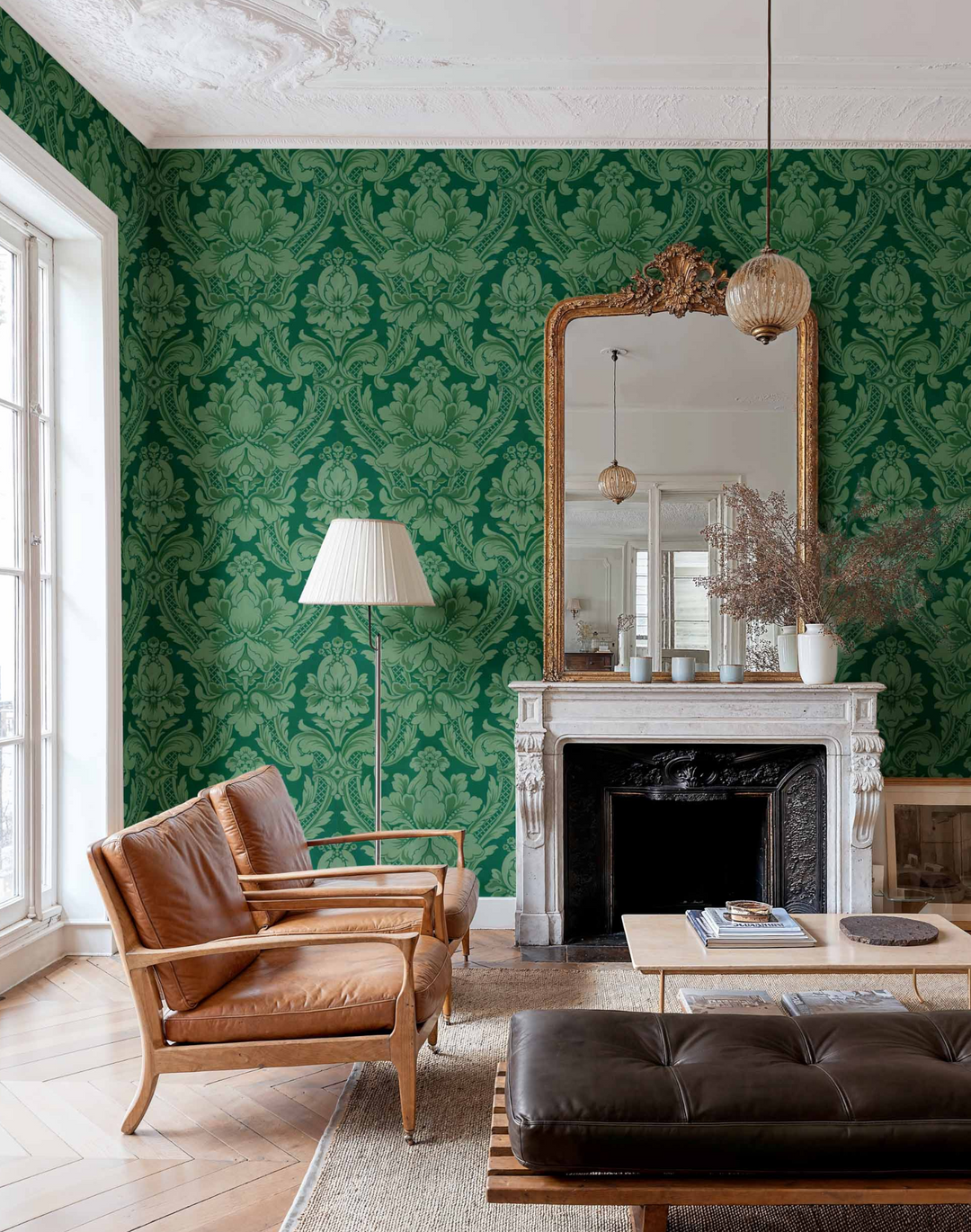 Venetian Damask, Emerald D00112