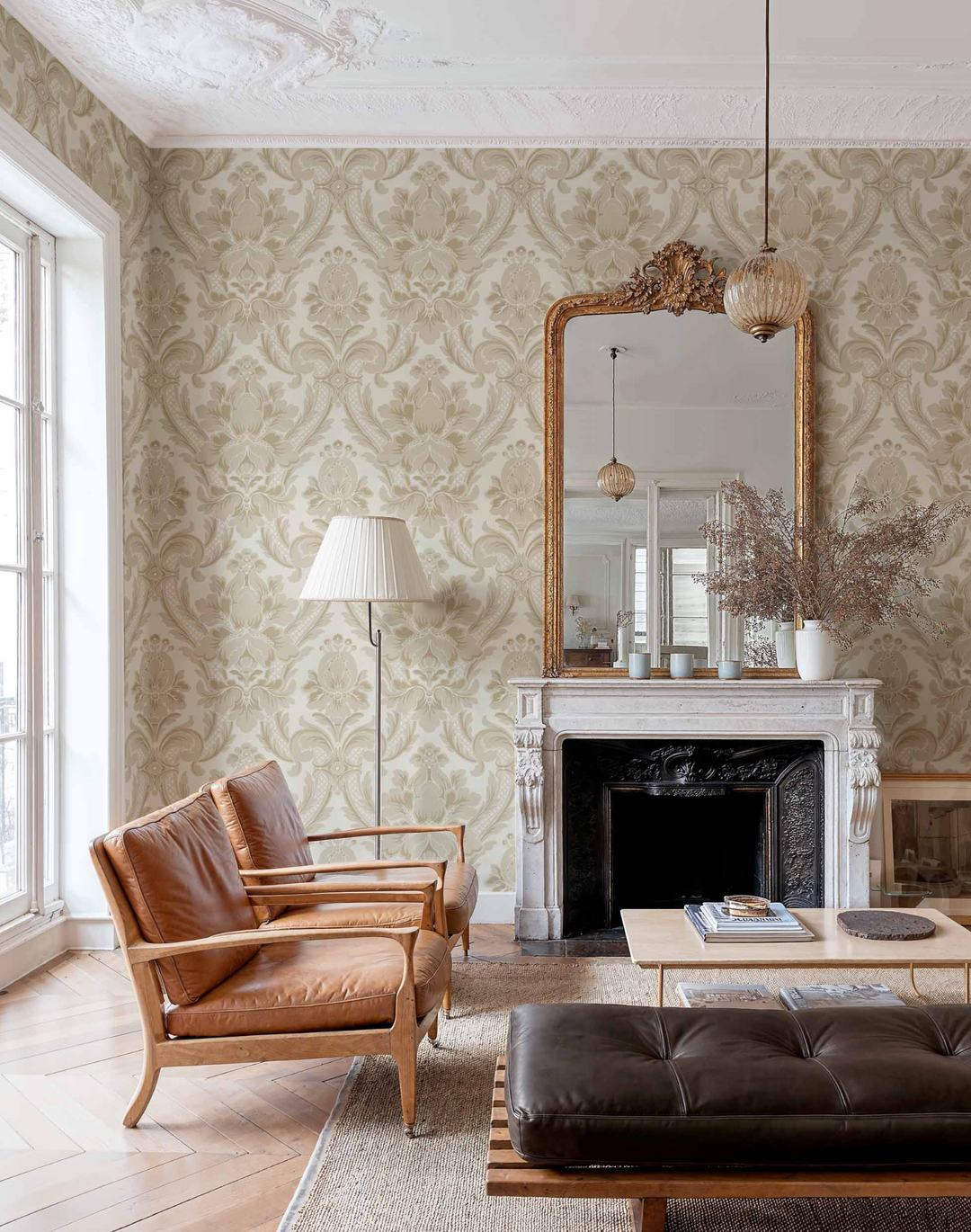 Venetian Damask, Stone D00108