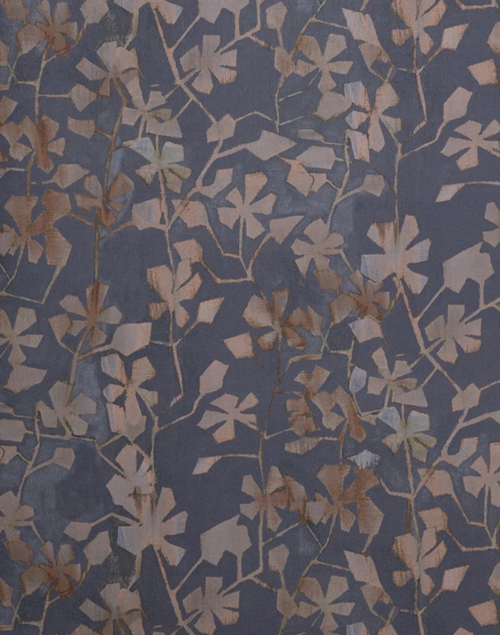 Vinca, Black Lavender - Cotton Wallpaper