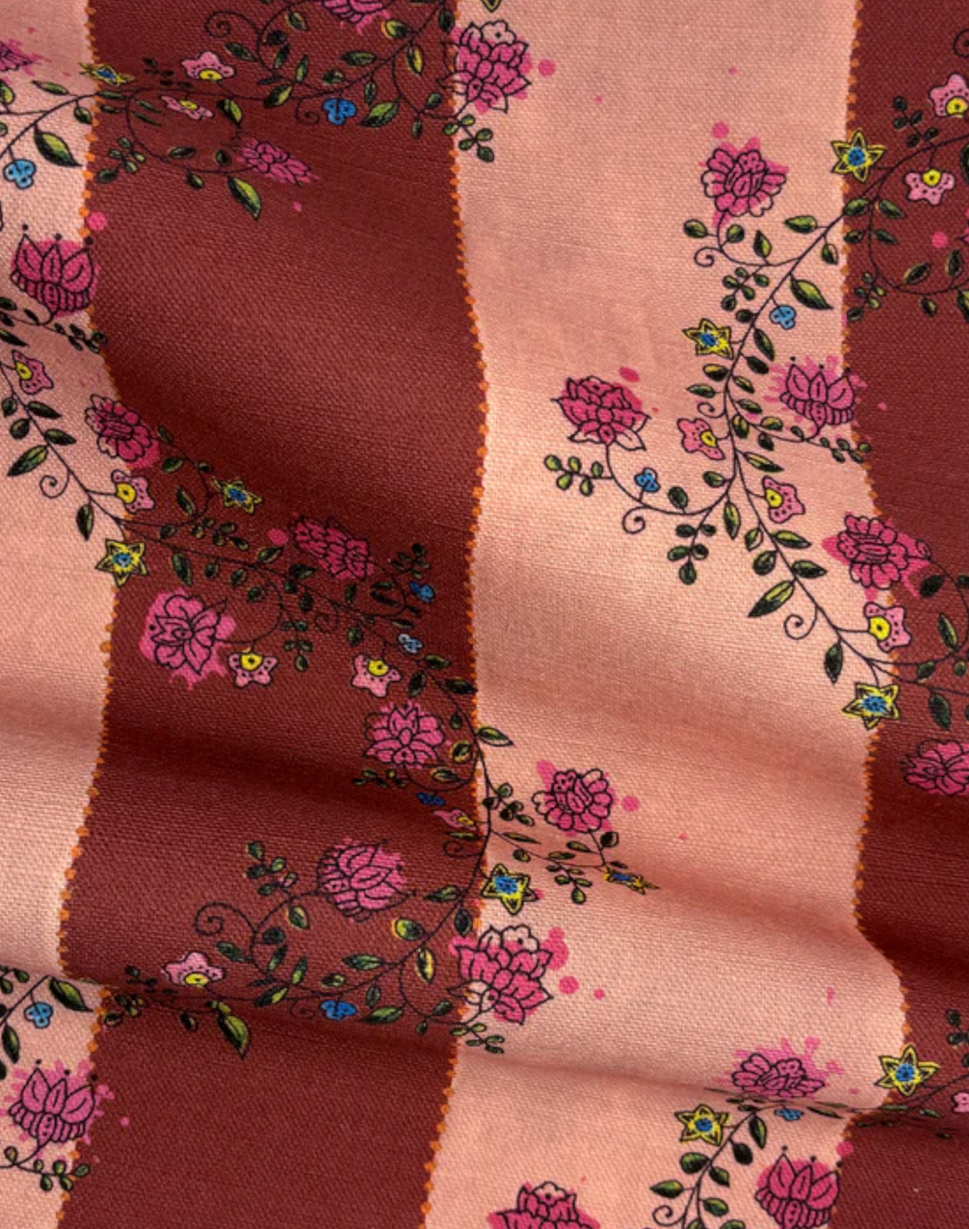 Vine Blots Fabric, Crimson & Fuchsia Blaze