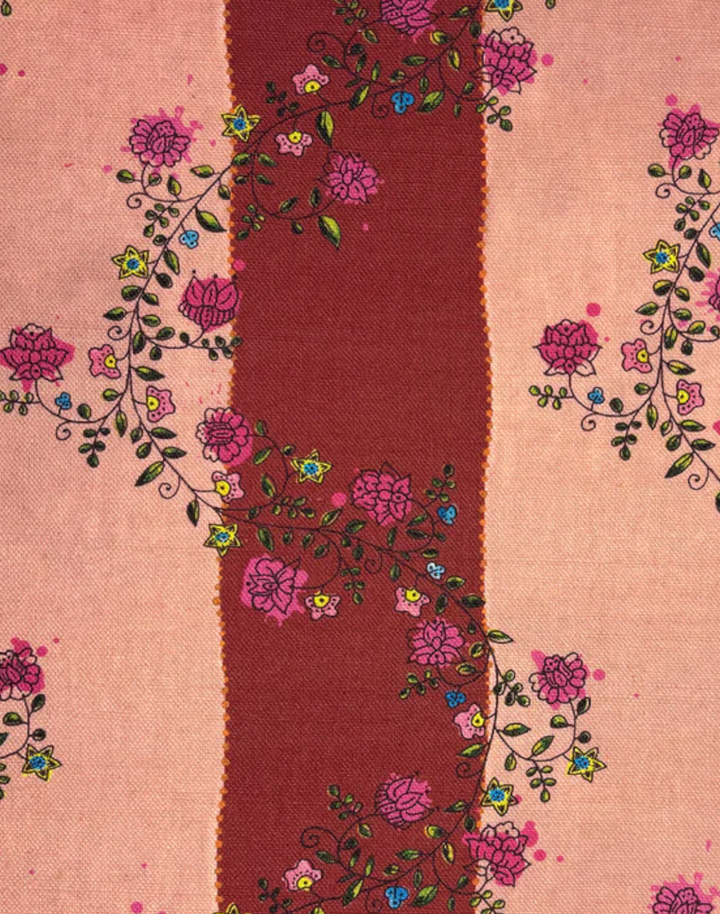 Vine Blots Fabric, Crimson & Fuchsia Blaze