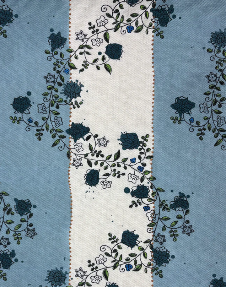 Vine Blots Fabric, Dusty Blue