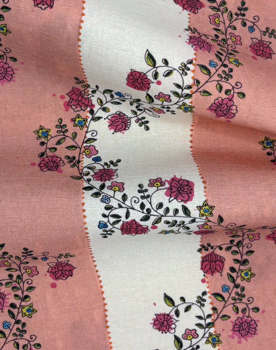Vine Blots Fabric, Fuchsia Blaze