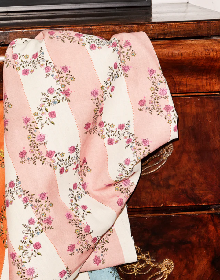 Vine Blots Fabric, Fuchsia Blaze