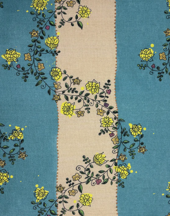Vine Blots Fabric, Sky & Sand