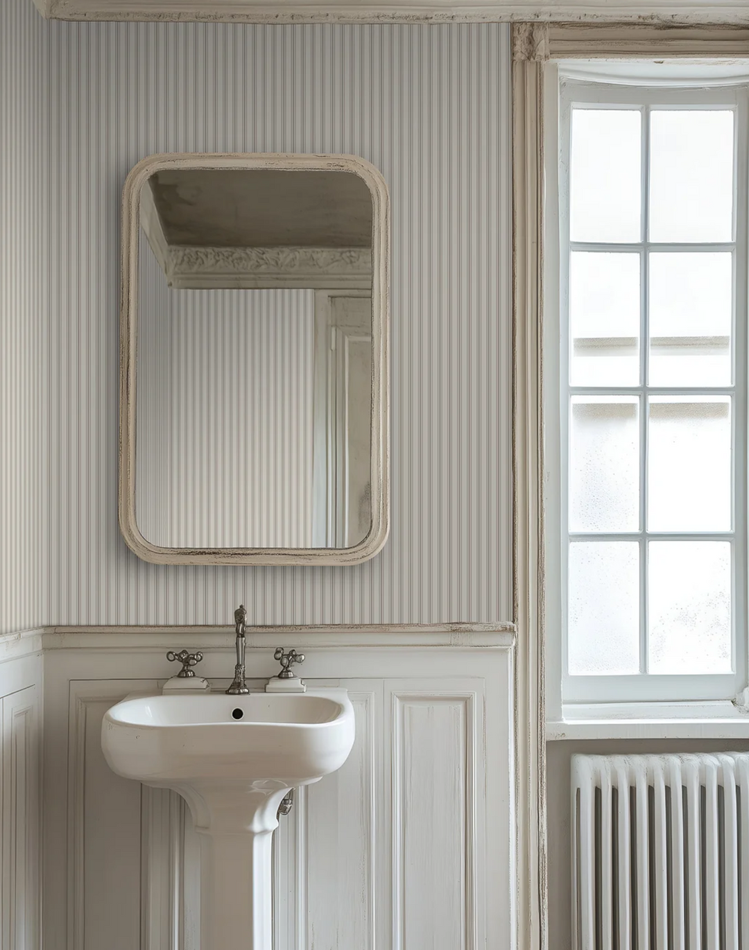 Vintage Ticking Stripe, Taupe