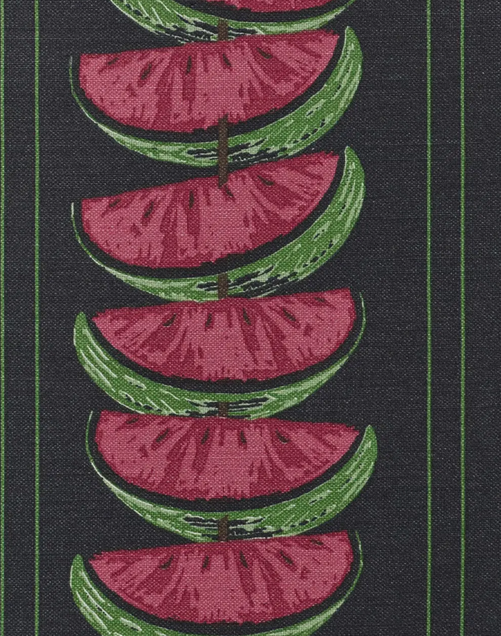 Watermelon Fabric, Charcoal / Red