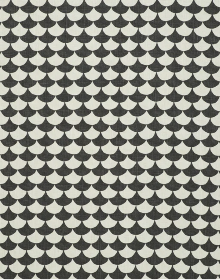 Waves Cotton Fabric, Black / Grey