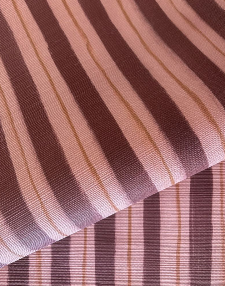 Wayward Stripes Grasscloth, Fire Flushed