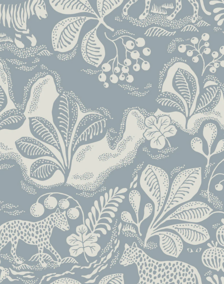 Wild at Heart Linen Fabric, Dusty Blue