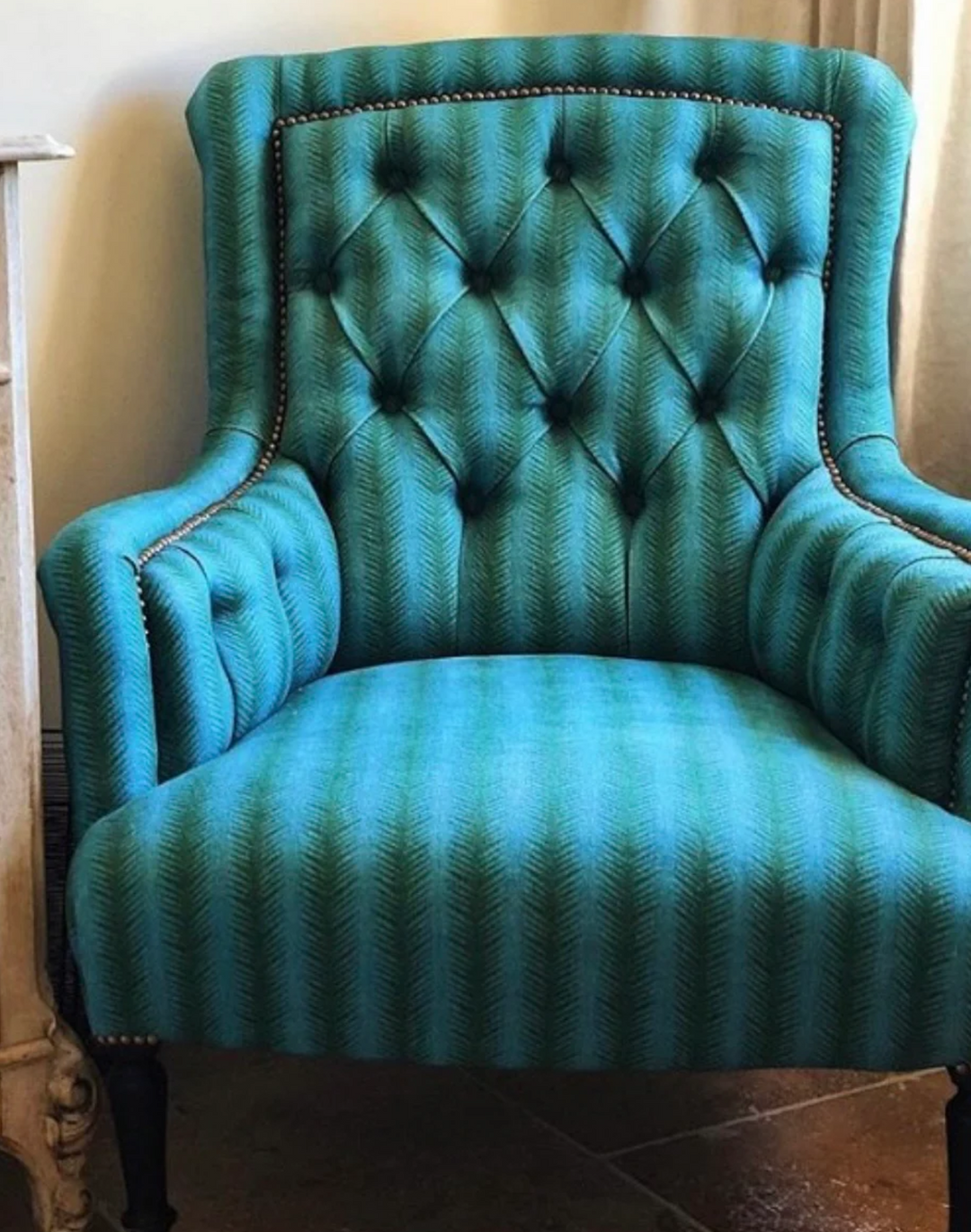 Ziggy, Ice Kelly - Linen Fabric
