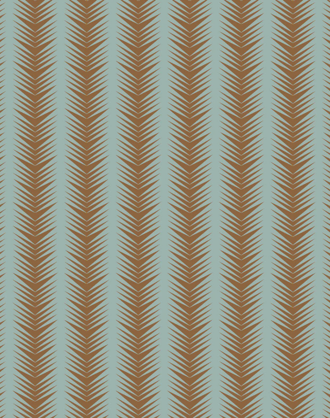 Ziggy, Terracotta Aqua - Linen Fabric