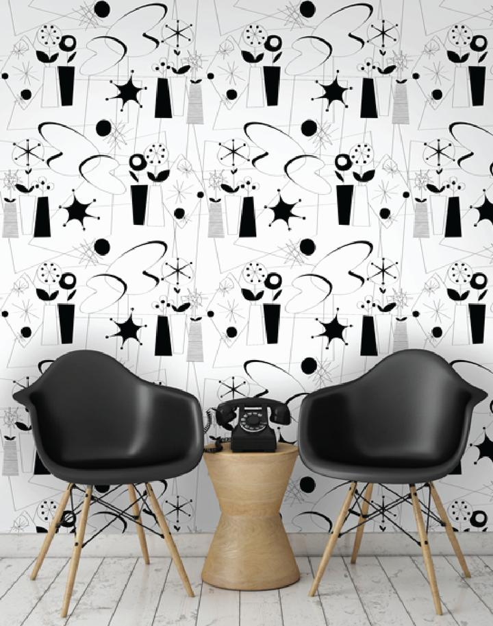 Atomic Wallpaper, Black & White