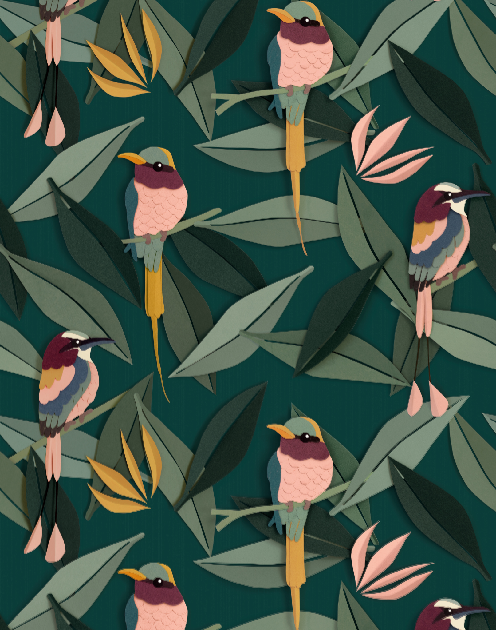 Tropical Wallpaper, Soft Colored Birds & Trees, Style in Any Room – MA'AT  LUXE HOME™