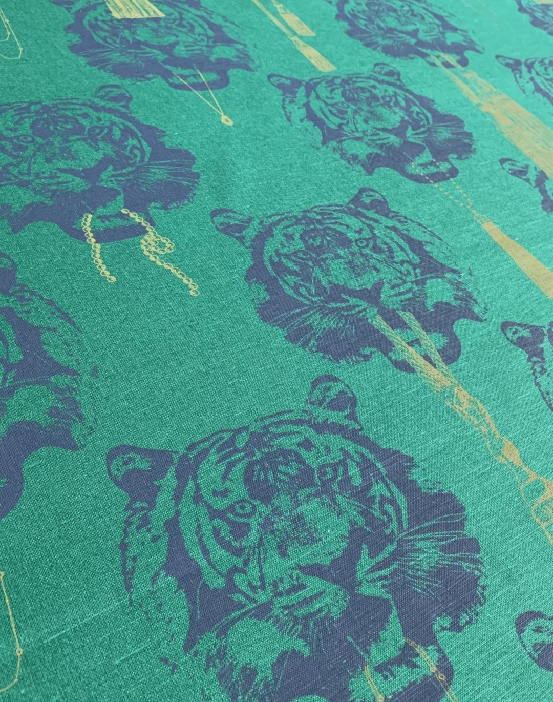 Coco Tiger Green Fabric
