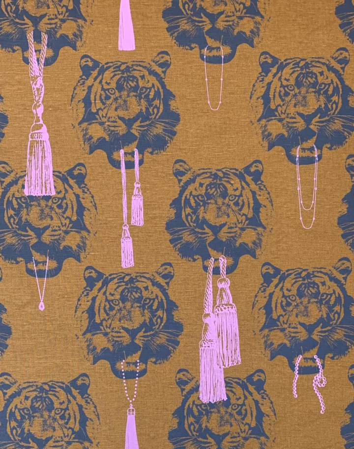 Coco Tiger Mustard Fabric