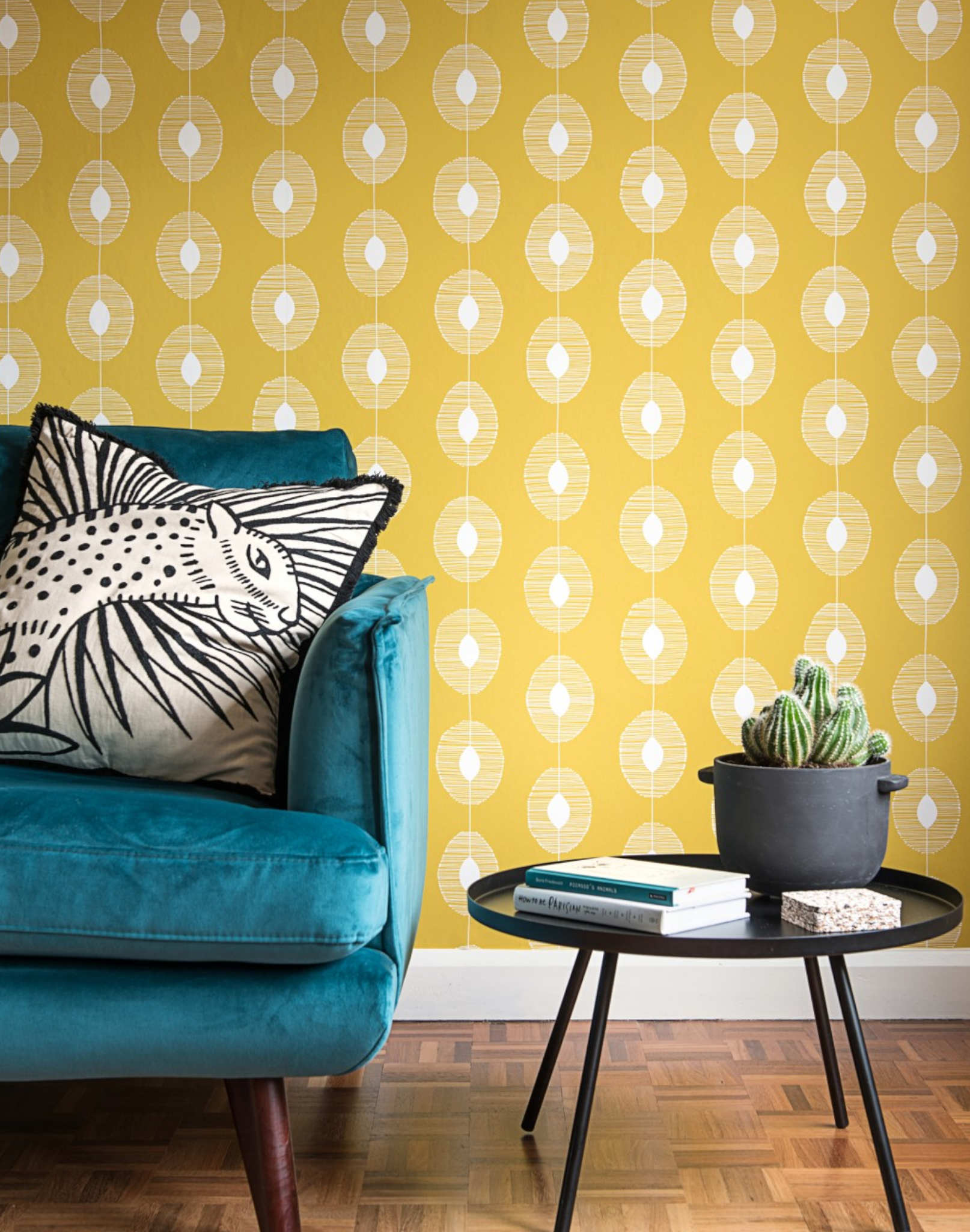 Clarke & Clarke Valentina Citron Wallpaper W0088-01