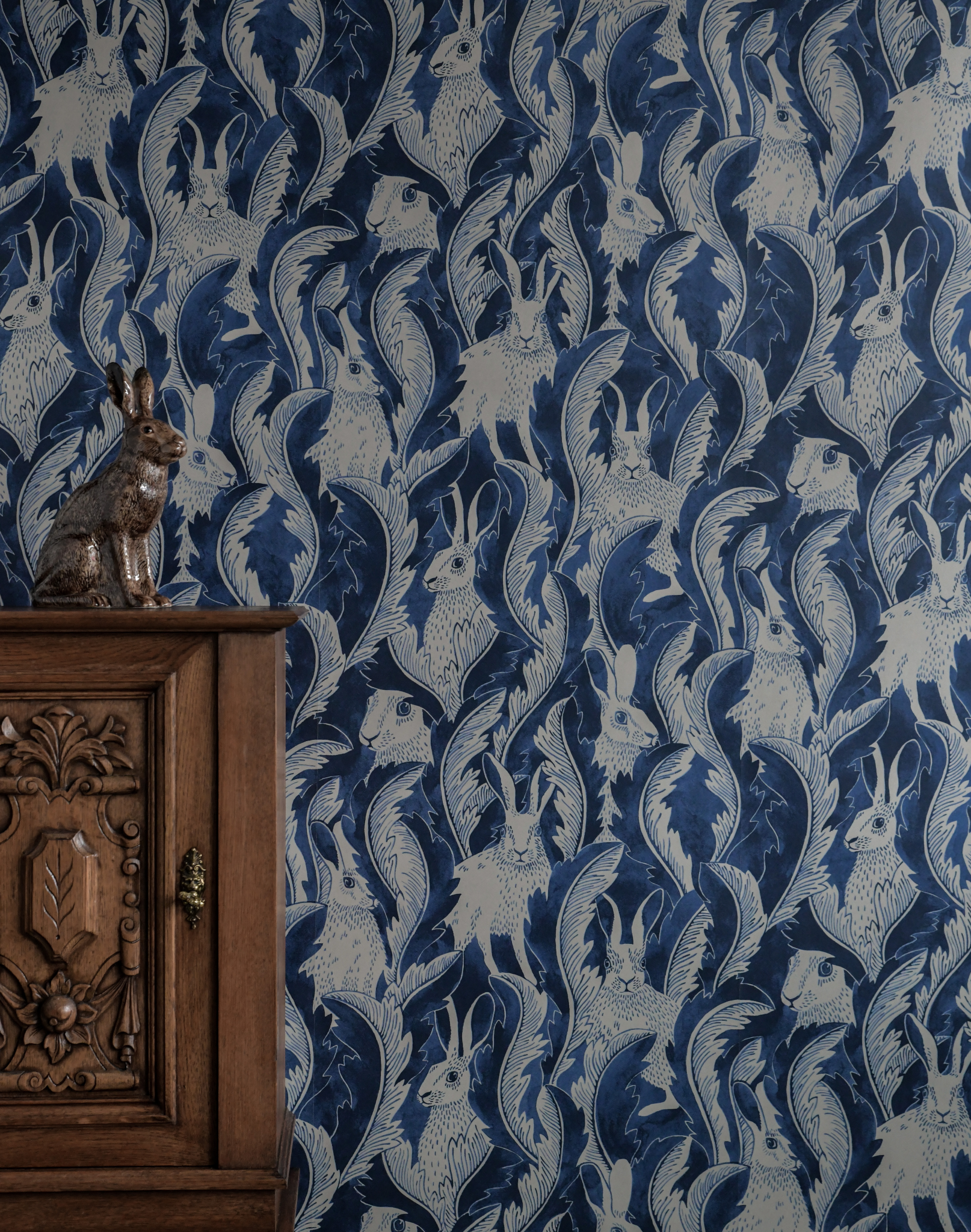 Arthouse Traditional Folk Floral Trail Denim Blue Birds Flowers Leaves  Wallpaper | DIY at B&Q