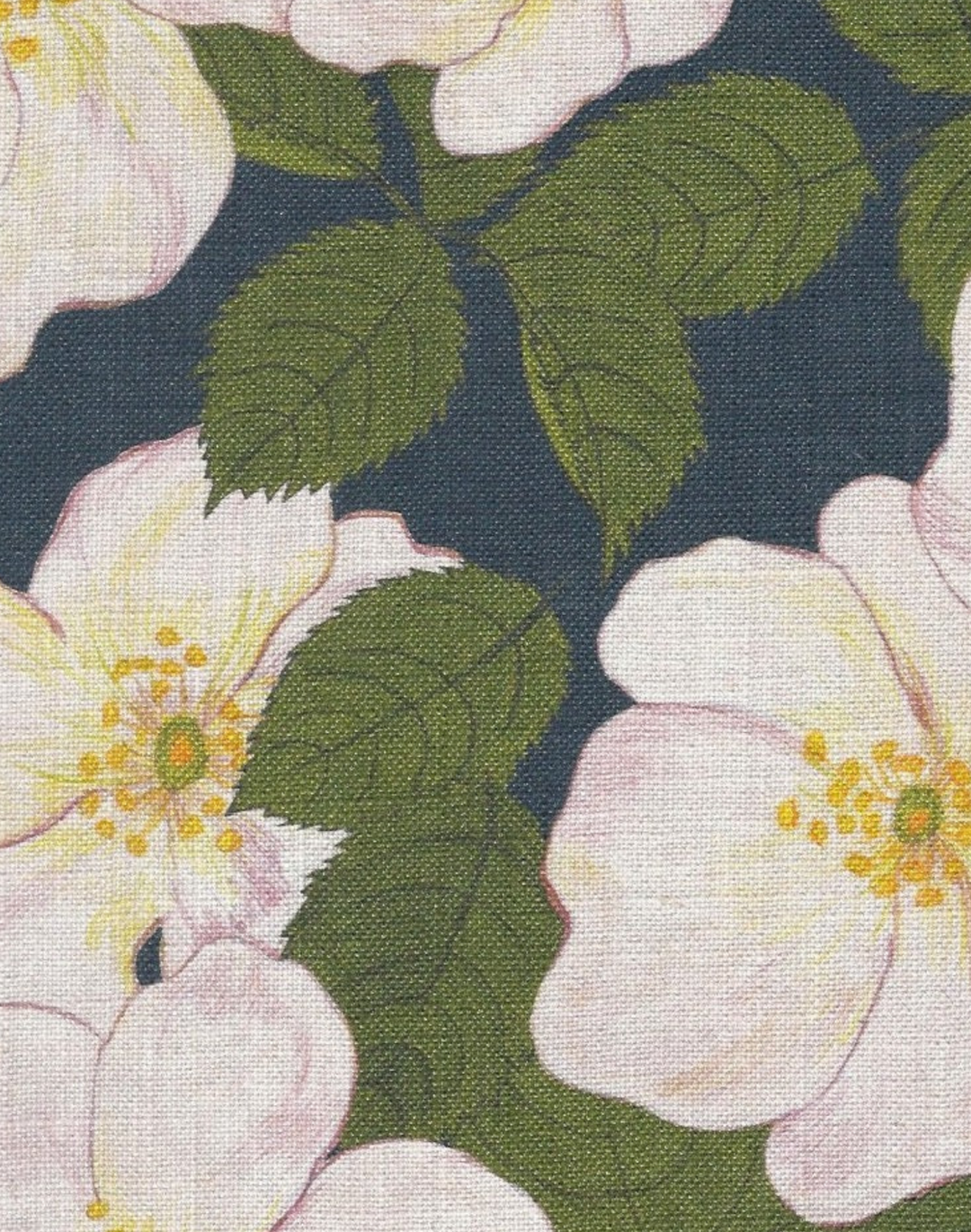 Hedgerow Rosa Fabric, Indigo Blue