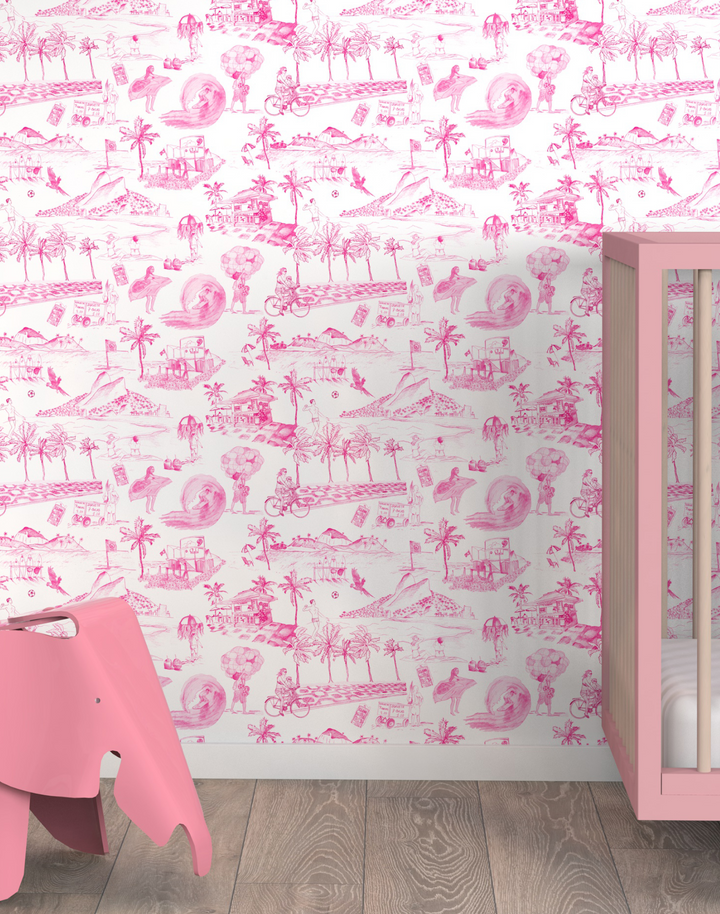Ipanema, Pink Toile – The Pattern Collective