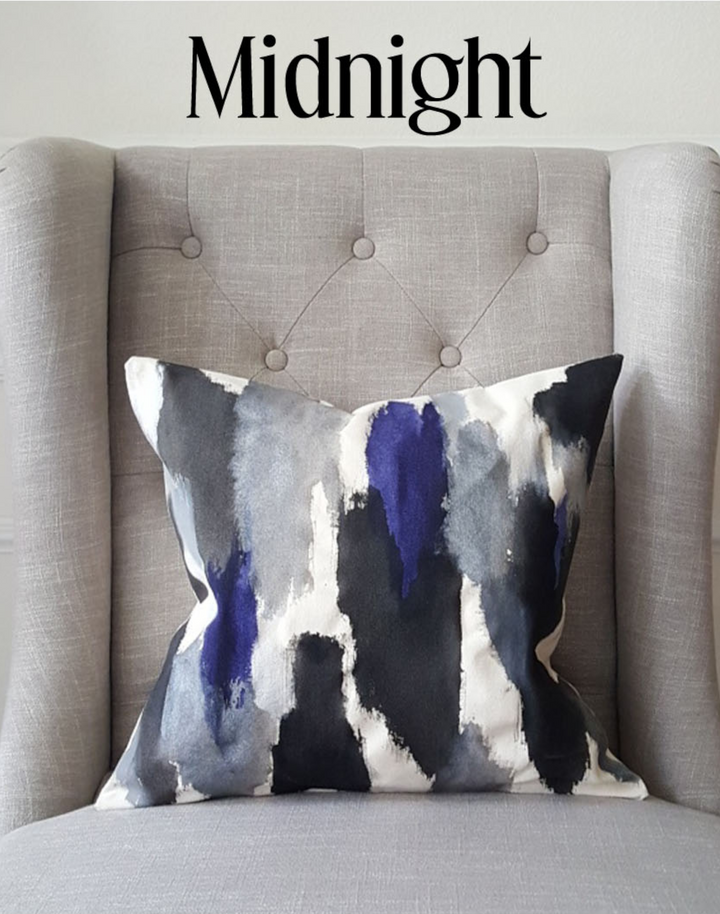 Julie Kay Hand Painted Watercolor Pillow Cover, Midnight
