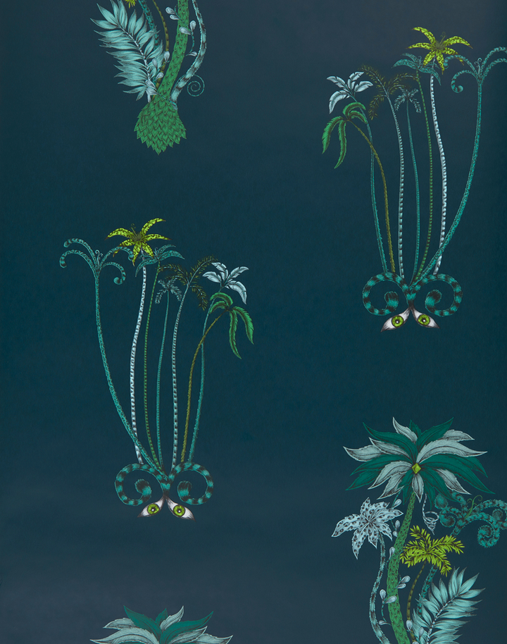 Jungle Palms, Navy W0101-03