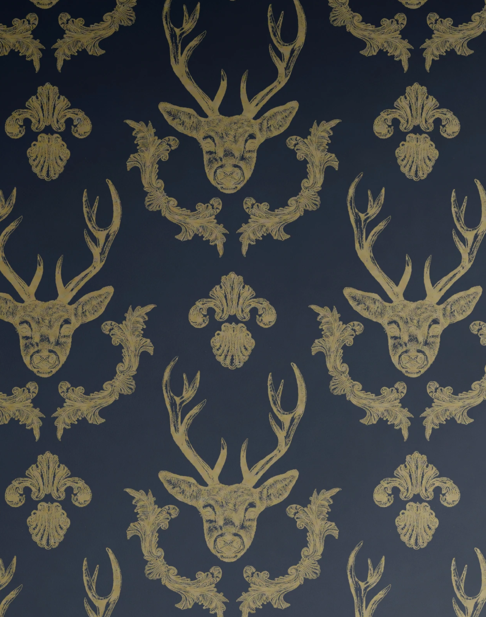 Catherine Lansfield Stag Wallpaper, Light Grey | Leekes