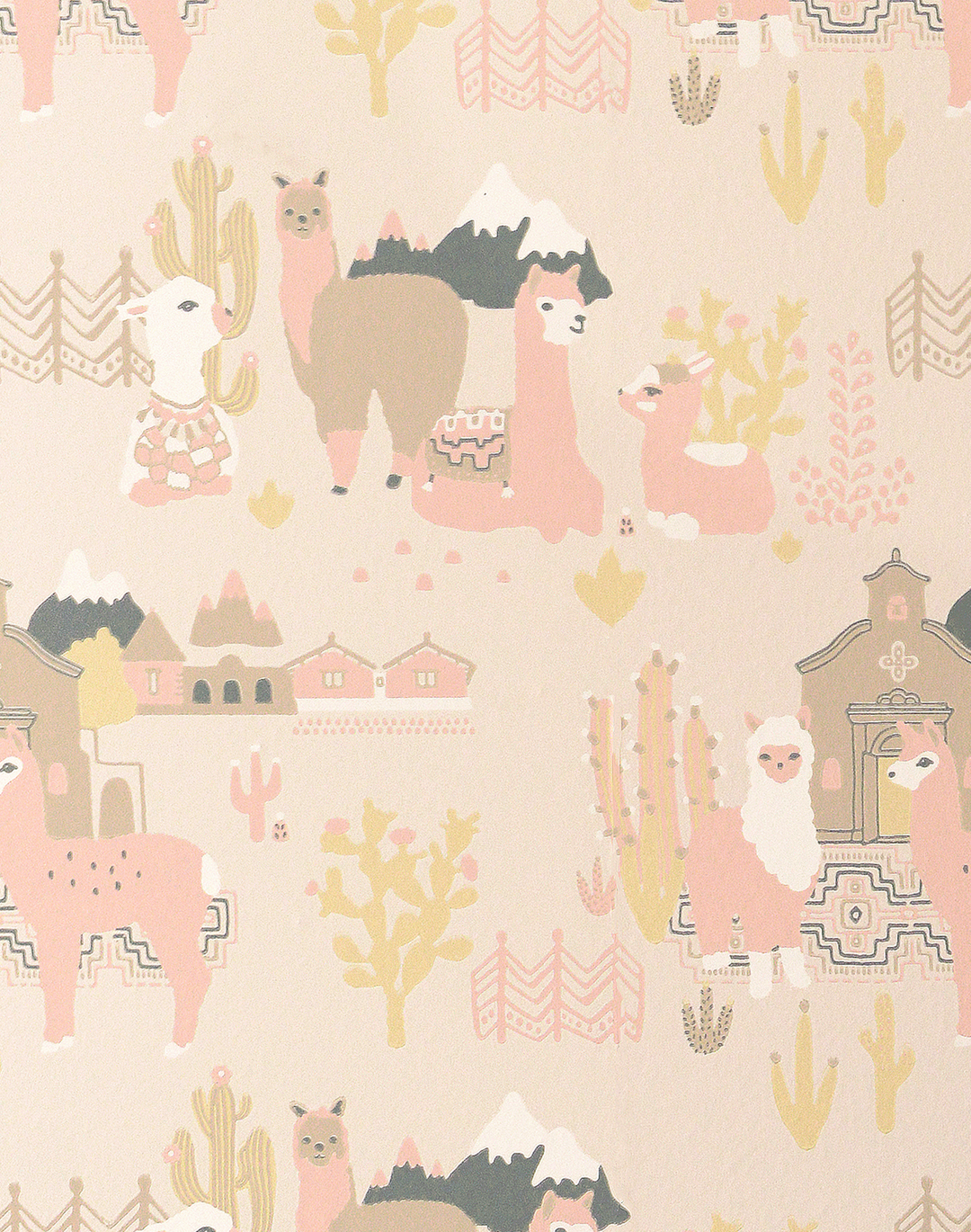 Llama Village, Light Sunny Pink 143-03