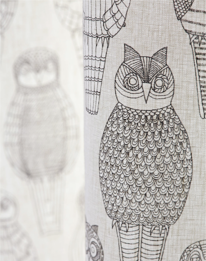 Owls of the British Isles Linen Fabric