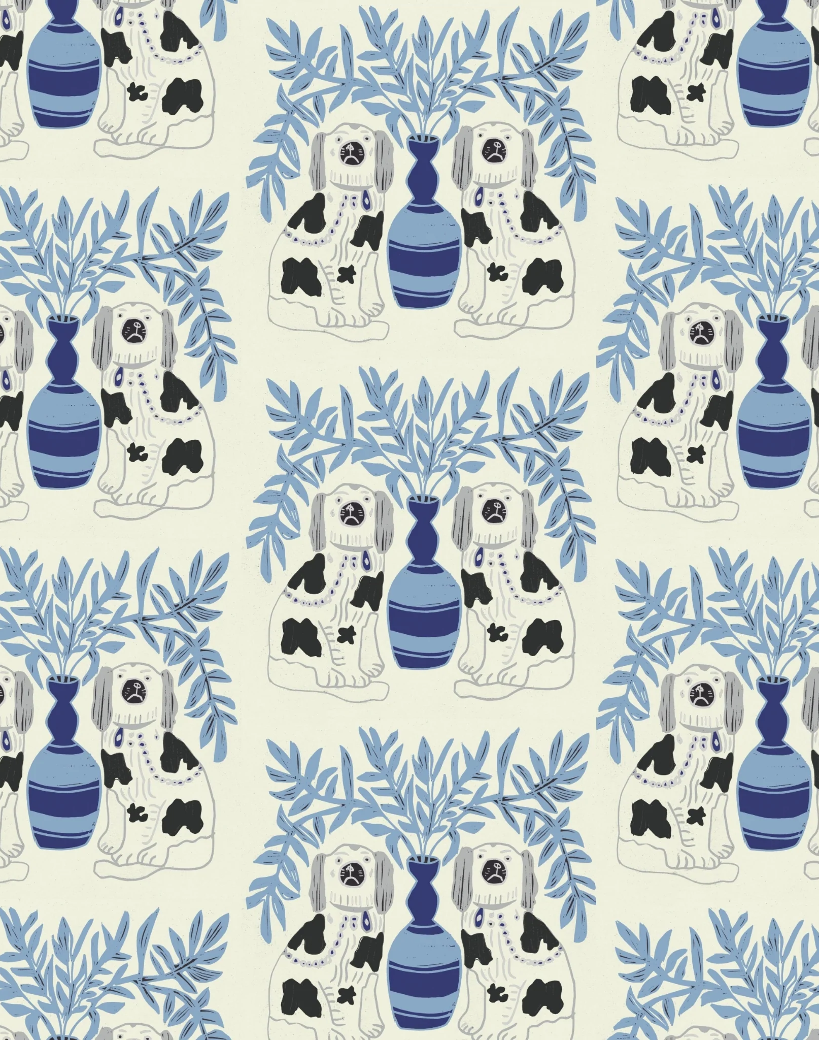 PDG1038/03 Delft Flower Grande Mural By Designers Guild