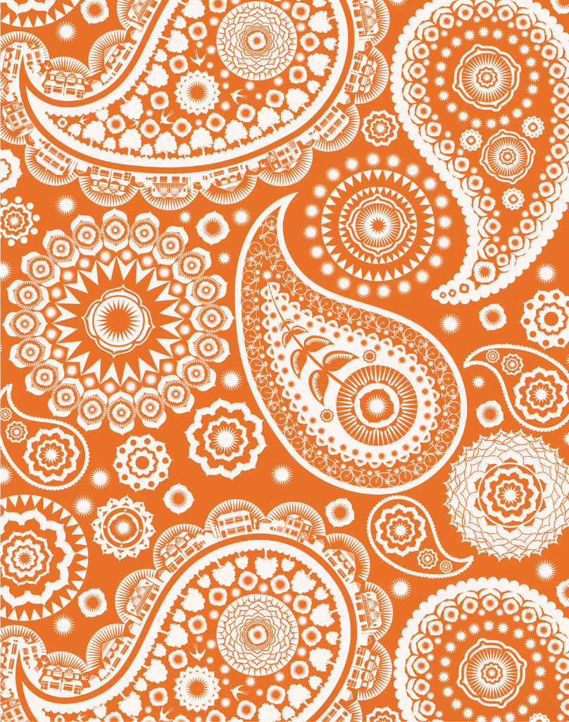 Tiger Lily Orange Paisley Tie | Bows-N-Ties.com