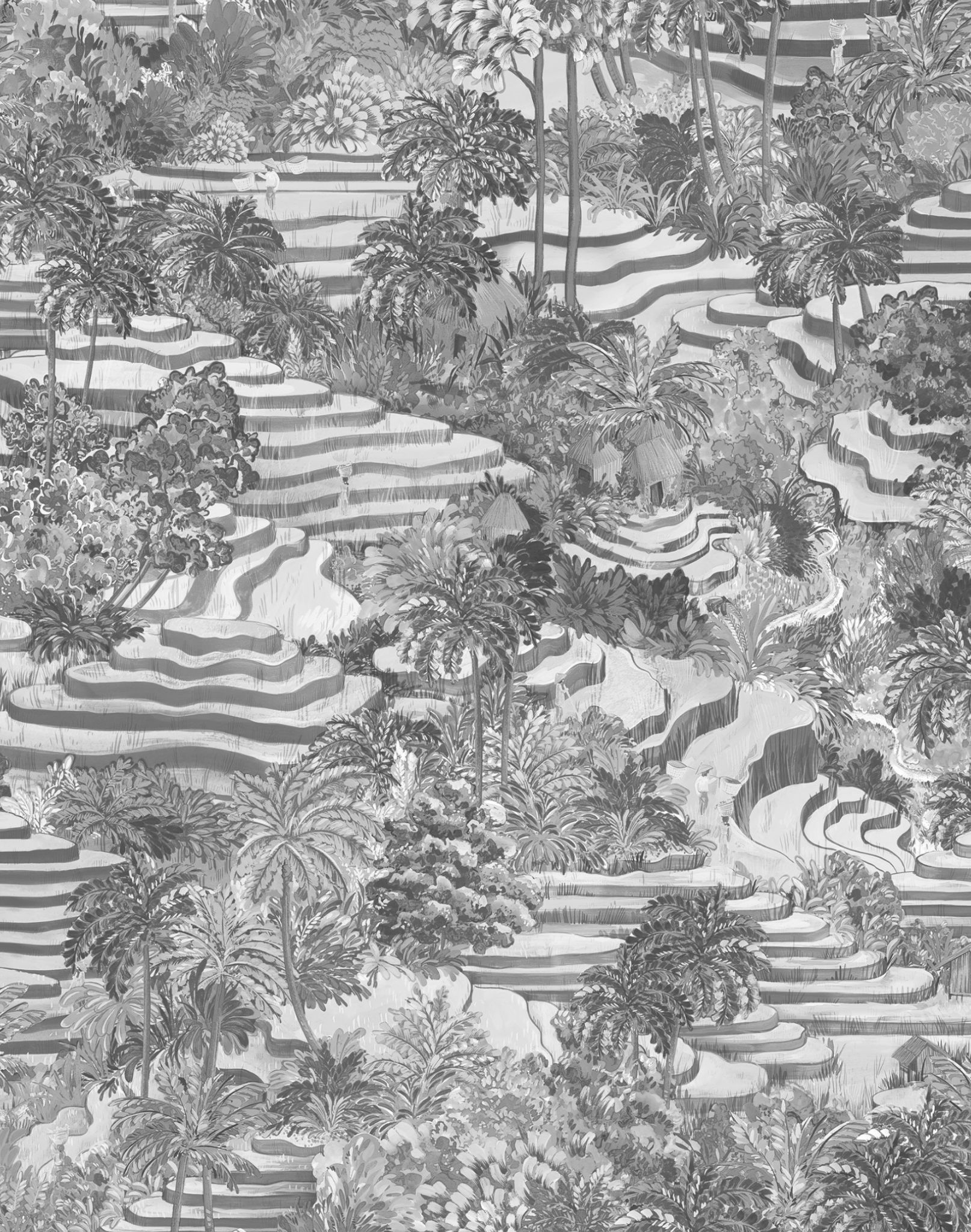RICE TERRACE STANDARD BLACK & WHITE – The Pattern Collective