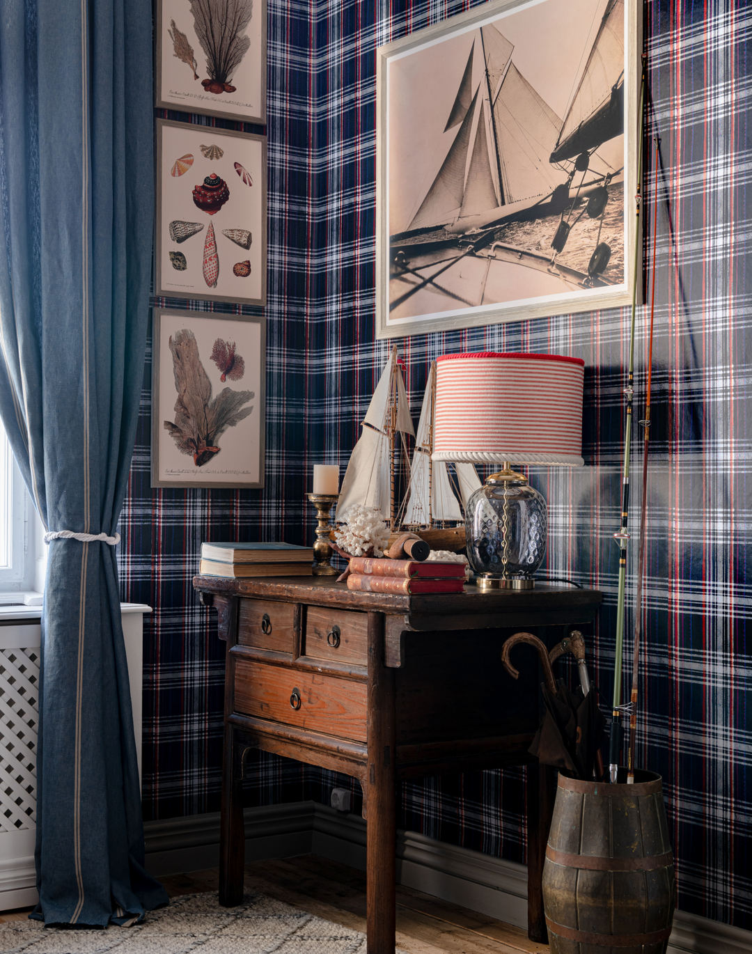 Seaport Plaid, Navy Blue