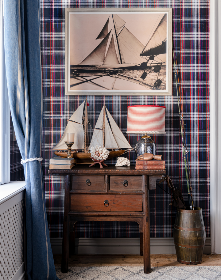 Seaport Plaid, Navy Blue