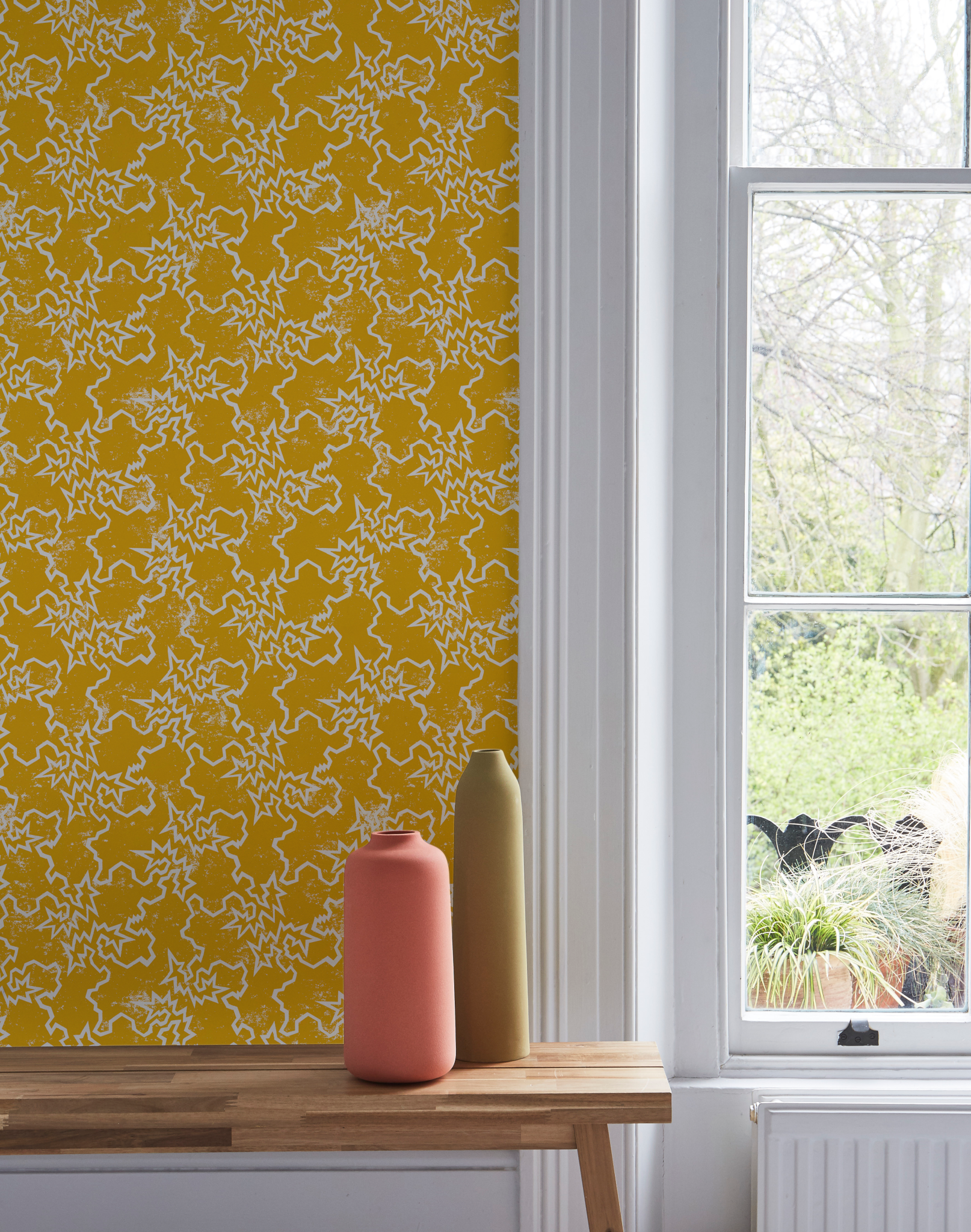 Floral Bliss - Saffron Wallpaper – Mitchell Black